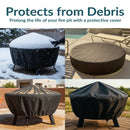 Sunnydaze Heavy-Duty Outdoor Round Fire Pit Cover - Black