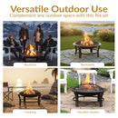 Sunnydaze Steel Elevated Outdoor Fire Pit Bowl with Spark Screen - 29"