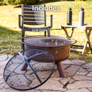 Sunnydaze Cosmic 30" Outdoor Fire Pit with Grill Grate & Spark Screen