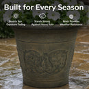 Sunnydaze Arabella Polyresin Large Round Outdoor Planter