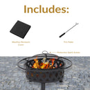 Sunnydaze Crossweave Outdoor Fire Pit with Cover and Screen
