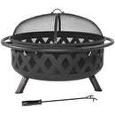 Sunnydaze Crossweave Outdoor Fire Pit with Cover and Screen