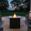 Sunnydaze Outdoor 30" Square Propane Gas Fire Pit Table with Lava Rocks