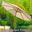 Sunnydaze 8.5 ft Outdoor Patio Umbrella - Faux Woodgrain Finish