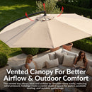 Sunnydaze 10 ft Offset Patio Umbrella with Base and Sandbag Weight