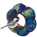 Sunnydaze Mosaic Fly-Through Flower Bird Feeder - Indigo - Set of 6