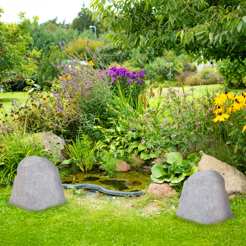 Sunnydaze Polyresin Landscape Rock Cover with Stakes