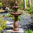Sunnydaze 2-Tier Pineapple Solar Fountain with Battery Backup - 46" H