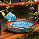 Sunnydaze Glazed Ceramic Fish Outdoor Water Fountain - 7"