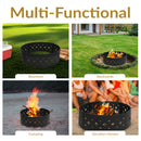 Sunnydaze 36" Diamond Heavy-Duty Metal Campfire Ring - Black