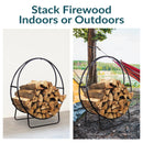 Sunnydaze Outdoor Steel Firewood Log Hoop Rack