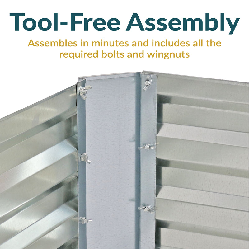 Sunnydaze Galvanized Steel Raised Garden Bed
