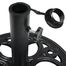Sunnydaze 18-Inch Round Cast Iron Umbrella Base - Black