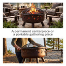 Sunnydaze Cosmic 30" Outdoor Fire Pit with Grill Grate & Spark Screen