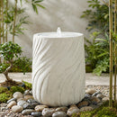 Sunnydaze Textured Spiral Bubble Outdoor Fountain with LED Light