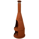 Sunnydaze 71" H Steel Outdoor Chiminea Fire Pit with Built-In Log Holder
