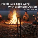 Sunnydaze Steel Firewood Log Rack with Cover - Black - 30"