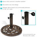 Sunnydaze Rose Blossom Cast Iron Patio Umbrella Base