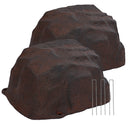 Sunnydaze Polyresin Landscape Rock Cover with Stakes