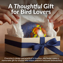 Sunnydaze Solar Bird Feeder with Glass Fly-Through Design