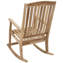 Sunnydaze Outdoor Rocking Chair for Patio - Teak Wood