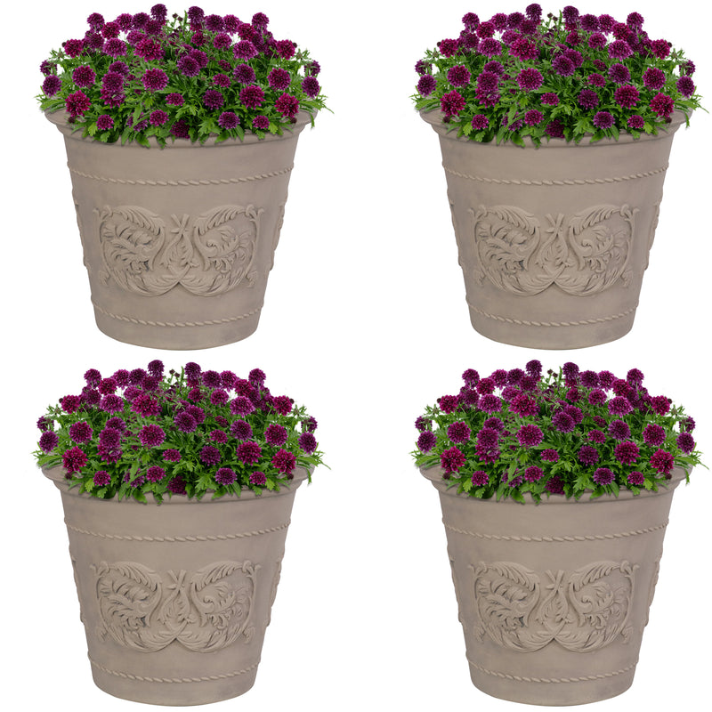 Sunnydaze Arabella Polyresin Outdoor Flowerpot Planter