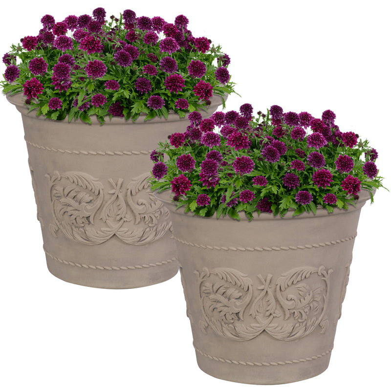 Sunnydaze Arabella Polyresin Outdoor Flowerpot Planter