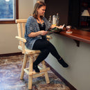 Sunnydaze Rustic Outdoor Barstool - Log Cabin Style Bar Height Stool - 4'