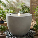 Sunnydaze Polystone Round Bubble Outdoor Water Fountain with LED Light