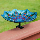 Sunnydaze Deck-Mounted/Staked Glass Bird Bath