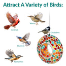 Sunnydaze Mosaic Fly-Through Hanging Bird Feeder - Set of 12