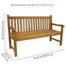 Sunnydaze 2-Person Teak Patio Bench for Outside