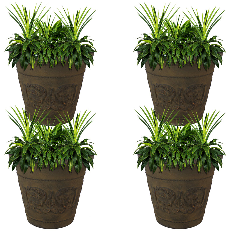 Sunnydaze Arabella Polyresin Outdoor Flowerpot Planter
