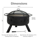 Sunnydaze Cosmic 30" Outdoor Fire Pit with Grill Grate & Spark Screen