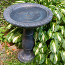 Sunnydaze Façade du Soleil Reinforced Concrete Bird Bath - 26"