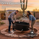 Sunnydaze 36" Metal Campfire Ring with Rotating Detachable Cooking Grate - Steel