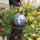 Sunnydaze Mosaic Glass Plant Watering Globe with Clay Spike