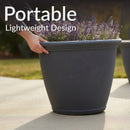 Sunnydaze Anjelica Polyresin Large Round Outdoor Planter