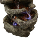 Sunnydaze 6-Tier Stone Falls Indoor Tabletop Fountain with LED Light - 15"