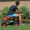 Sunnydaze Rolling Garden Cart with 360-Degree Swivel Seat and Tray