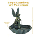 Sunnydaze Fairy Shell Outdoor Water Fountain - 30" H