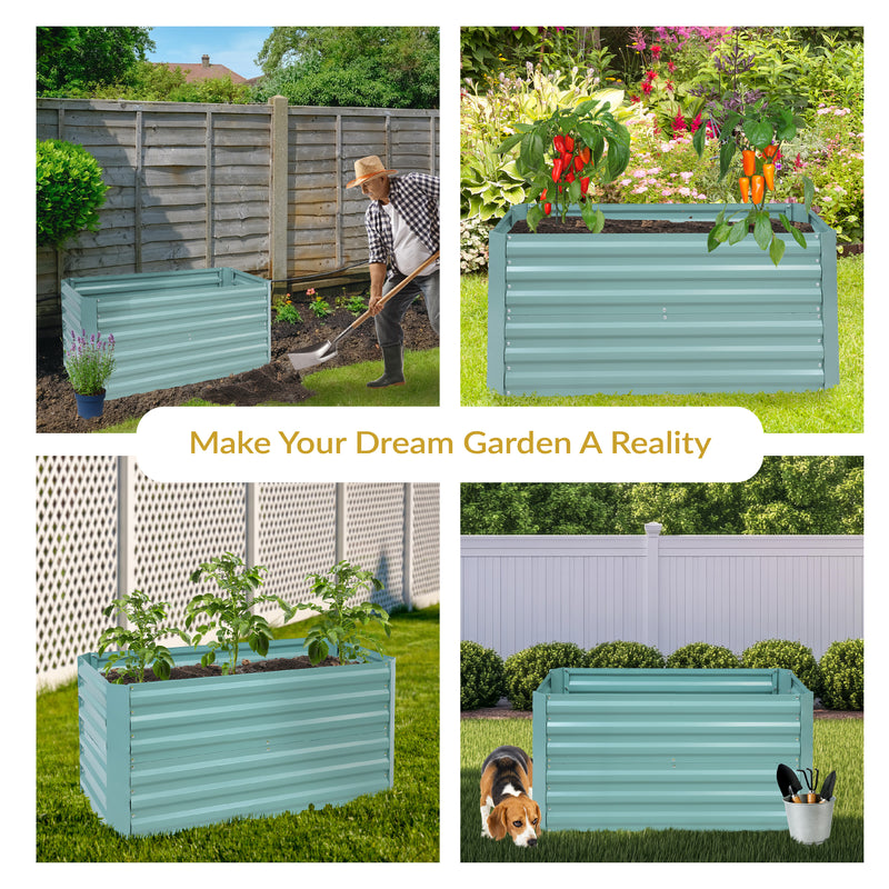 Sunnydaze Galvanized Steel Raised Garden Bed