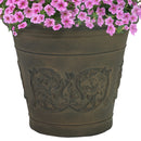 Sunnydaze Arabella Polyresin Large Round Outdoor Planter