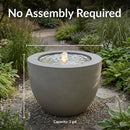 Sunnydaze Polystone Round Bubble Outdoor Water Fountain with LED Light