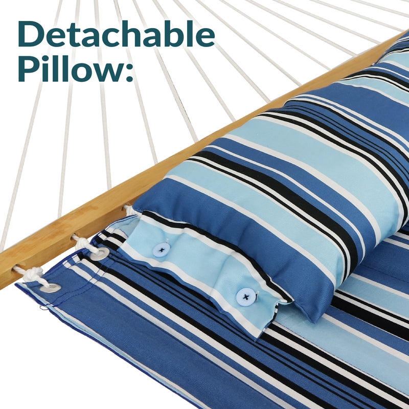 Sunnydaze Quilted 2-Person Hammock with Multi-Use Universal Stand