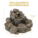 Sunnydaze Rocky Ravine Outdoor Water Fountain - 18" H