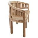 Sunnydaze Outdoor Wooden Teak Banana Bench for Garden or Patio - 59" W