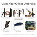 Sunnydaze 10 ft Offset Patio Umbrella with Base and Sandbag Weight