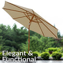 Sunnydaze 8.5 ft Outdoor Patio Umbrella - Faux Woodgrain Finish