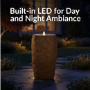 Sunnydaze Cylinder Bubble Outdoor Water Fountain with LED Light